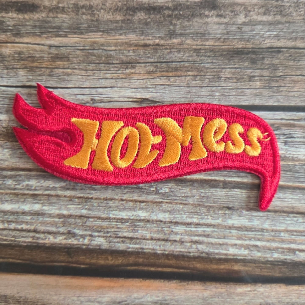 Hot Mess Funny Flames 90'S Style Punk Rock Iron On Patch